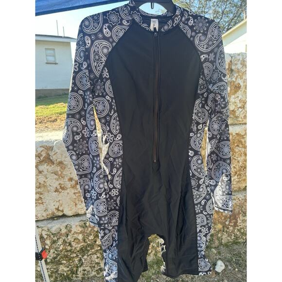Halcurt Womens Boyleg One Piece Rashguard Swimsuit Zipper Surfing Wetsuit XL - Picture 3 of 4